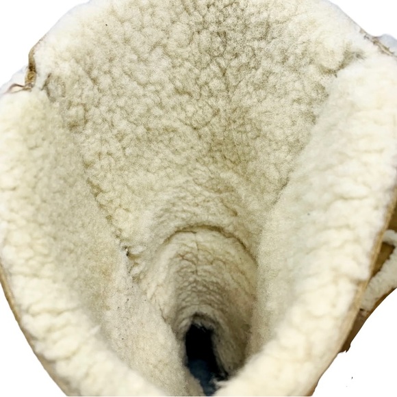 Vtg Pajar Womens Sz 6.5 Tan Suede Shearling Winter Snow Boots Genuine Wool - Picture 7 of 8